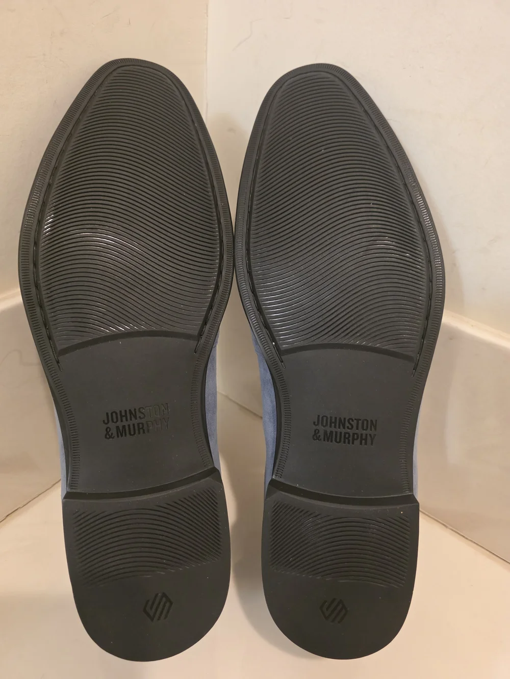 Johnson & Murphy Men's Blue Suede Penny Loafers